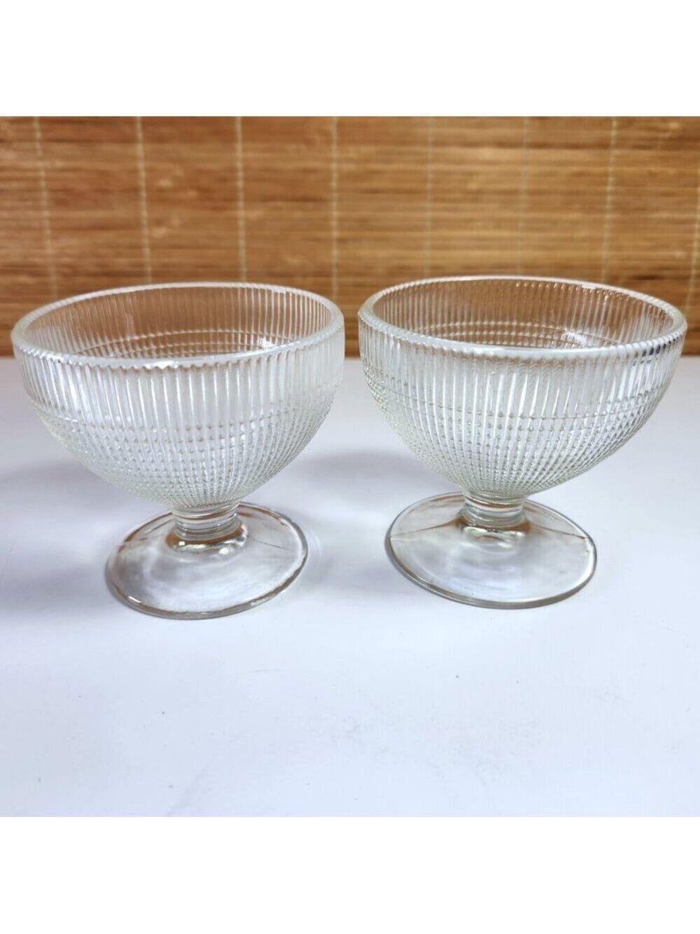 Saguenay Depression Glass Dessert Dishes Vintage Dominion Glass Set of 2